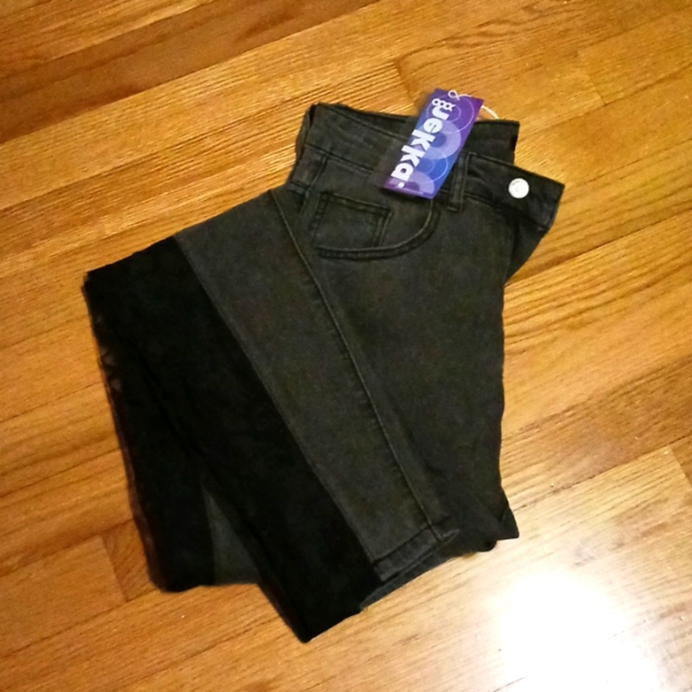 Lace legged jeans